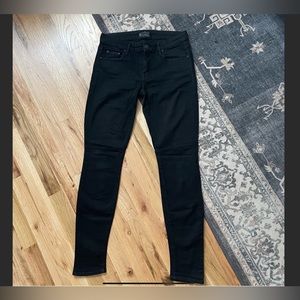 Mother Looker Model Spy Black Low Rise Skinny Jeans 28
